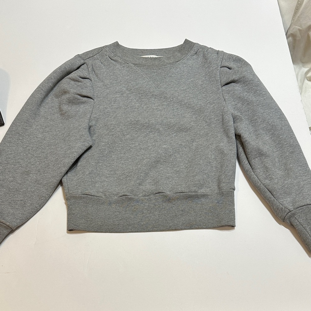 Frame Denim Gray Puff Sleeve crewneck sweatshirt